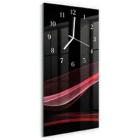 Tulup Wandklok - Abstractie Wandklok Glas Decoratie - 30x60 cm - Veelkleurig Gekleurde Glazen Klok - Witte Handen - Rechthoekige Wandklok - Moderne Wandklok Glas - Wandklok Glas Decoratie