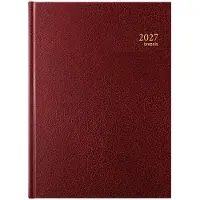 Brepols bureau agenda 2027 - BREMAX 1 [0.001] - SANTEX - Bureau agenda - 1 dag op 1 pagina - Dagoverzicht - Bordeaux - 21 x 29 cm