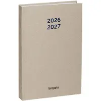 Brepols agenda 2026-2027 - Prevision NATURE - Schoolagenda - 1 week op 2 pagina's - Gekartonneerde omslag - Weekoverzicht - Beige - 17.1 x 22 cm