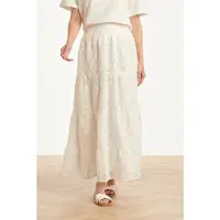 Smashed Lemon Maxi rok met abstracte structuur en elastische taille |