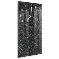 Tulup Wandklok - Grafiet Gekleurde Glazen Klok - 30x60 cm - Grijs Glazen Klok Met Print - Witte Handen - Rechthoekige Wandklok - Wandklok Glas Met Motief - Decoratieve Glazen Klok
