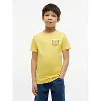 Tommy Hilfiger T-shirt met print - geel Jongens Katoen Ronde hals Printopdruk - maat 152