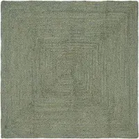 vidaXL Gebied Tapijt Olijfgroen 160 x 160 cm Jute