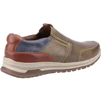 Hush puppies Cole Leren Heren Loafers Van Mix Van Khaki/Marineblauw/Beige Leer