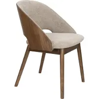 Dutchbone Velore Eetkamerstoel Walnoot/ Beige