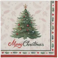 Clayre & Eef Servetten Papier Set van 20 33x33 cm Wit Papier