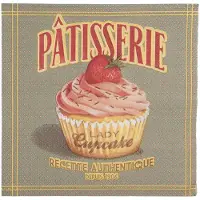 Clayre & Eef Servetten Papier Set van 20 33x33 cm Grijs Papier