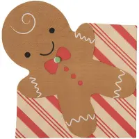 Clayre & Eef Servetten Papier Set van 20 Gingerbread man 33x33 cm Bruin Papier