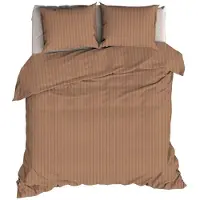 Satin d'or Satijnstreep Dekbedovertrek - Lits-jumeaux - 240x200/220 cm - Cappuccino