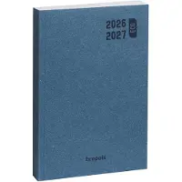 Brepols agenda 2026-2027 - ECO PURE - Schoolagenda - 1 dag per pagina - Soepele omslag - Dagoverzicht - Blauw - 11.5 x 16.9 cm