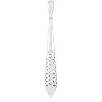 Cavill - Lange Zilveren Hanger - 925 Sterling Zilver Geplatineerd - Moderne Filigraan Geometrische Sieraden voor Dames - Elegant & Duurzaam