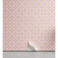 Abakuhaus Circle Peelable & Adhesive Behang voor thuis, Zelfklevende Woonkamer Keukenaccent, 33 cm x 180 cm, Pale Peach Multicolor