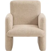 Vente-unique MESUTO beige chenille stof kinderfauteuil