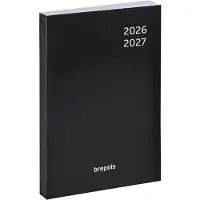 Brepols agenda 2026-2027 - Student CLASSIC FLEXI - Schoolagenda - 1 week op 2 pagina's - Soepele omslag - Weekoverzicht - Zwart - 9 x 16 cm
