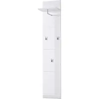 Huisenthuis.nl Kapstokpaneel Bologna Wit - MDF - 3 haken - Breedte 30 cm - Diepte 23 cm - Hoogte 152 cm