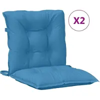 vidaXL Stoelkussens 2 st lage rug 100x50x7 cm stof gemêleerd blauw