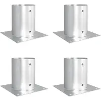 vidaXL Ronde Grondanker 4 st Zilverkleurig 18 x 18 x 15 cm Metaal