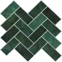 vidaXL Visgraat Tegel 10 st Donkergroen 30 x 30 cm Polyurethaan en PET