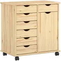 vidaXL Rollende kast Bruin 63,5 x 39 x 65,5 cm Massief vurenhout