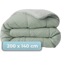 HUSH. Living HUSH Living - Wasbaar Dekbed Tweekleurig Design Sage green/Light grey - 140x200 cm – 300 gsm - inclusief bijpassende kussensloop