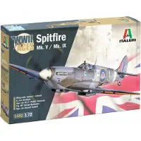 Italeri Modelbouwpakket Vliegtuigen - 1482 Supermarine Spitfire Mk.V / Mk.IX - s - Brits Jachtvliegtuig Plastic - 1:72 - Modelbouw