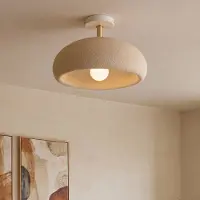 LumenXL Wabi Sabi plafondlamp Zenro - zandbeige met roségoud detail