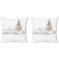 Abakuhaus Kerstkussenhoezen, set van 2, vintage klassiek kerstthema, modern accent, dubbelzijdige digitale print, 45x45 cm, bruin