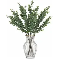 Mica Decorations Kunstbloem - 5x - Eucalyptus kunsttak - grijs/groen - 65 cm - decoratie