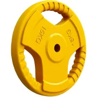 Gorilla Sports Halterschijf 15 kg Gripper Gietijzer Rubber Coating - 30/31 mm