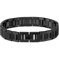 Lacoste Lacostevoor mannen. 2040119 Armband Metropole verguld (OSFA), Zwart, Casual, Roestvrij staal