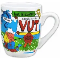 Paper Dreams mok cartoon-stijl vut keramiek 325 ml geel/wit