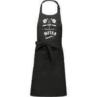 Kariban Cadeauschort - Tekstschort - Keukenschort met je naam - kookschort - verjaardag - moederdag - De beste kok is toevallig deze Meter - chique grijs