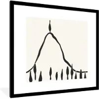 PosterMonkey Fotolijst incl. Poster - Abstract - Zwart - Wit - Landschap - 40x40 cm - Posterlijst