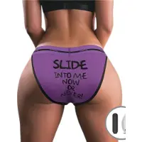Lovetoy - Slide into Me - Bedrukt Vibrerend Sexy Slipje - Paars