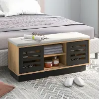 Costway SureDeal - Schoenenkast - Schoenenrek - Bankje - Garderobe - Bruin - 99,5x34,5x46 cm - Gang - Slaapkamer - Halmeubel