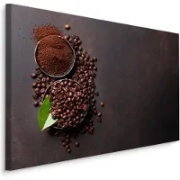 Karo-art Schilderij - Koffie, Gemalen en Bonen, Premium Print