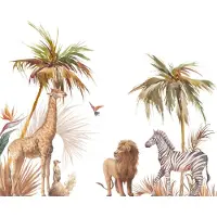 Karo-art 312cm X 219cm - Fotobehang - Safari dieren, premium print, inclusief behanglijm