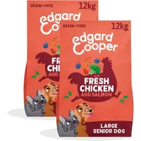 Edgard & Cooper 2x Hondenvoer Droog Scharrelkip - Noorse Zalm Senior 12 Kg