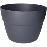 Eda Balkon bloempot/plantenbak - zwart - kunststof - 30 x 21 cm - bloembak voor balkonreling - Plantenpotten