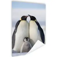 PosterMonkey Poster Pinguïn - Gezin - Sneeuw - 40x60 cm