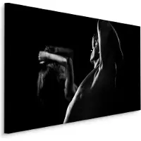 Karo-art Schilderij - Man en vrouw, zwart-wit, 4 maten, premium print