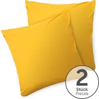 Blumtal - Set Van 2 Kussenslopen - Superzachte Premium Jersey Kussenhoes - 100% Katoen - 60 x 60 cm - Geel
