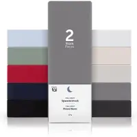 Blumtal Hoeslaken - Fitted Sheet - Jersey - Katoen - 120 x 200 x 30 cm - Grijs - Set van 2