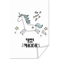 PosterMonkey Poster kinderen - Unicorn - Kinderen - Quotes - You are magical - Meisjes - Decoratie voor kinderkamers - Poster eenhoorn - 60x90 cm - Wanddecoratie meisjes