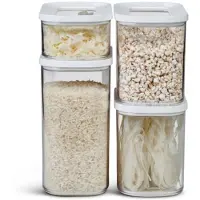Mepal - Opbergdoos Modula 4-delige set – Doorzichtige voedselcontainer met deksel - Keukenopbergers & Kunststof Opbergdozen – Stapelbaar & Luchtdicht – 2 x 1000 ml. 1x 1500 ml & 1 x 425 ml – Wit