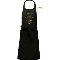 Kariban Naam cadeau - Niemand is perfect - unisex keukenschort/barbecueschort - zwart - cadeau voor hem en haar