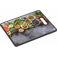 Kesper Snij- en Serveerplank, 38x30x1.1cm, Kunststof, motief: Healthy Kitchen