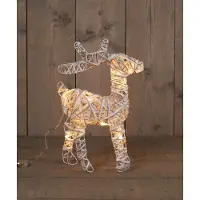 Annas collection Kerstverlichting Batterijverlichting hert 37 cm jute/katoen/glitter 10 LED warm wit Anna's collection