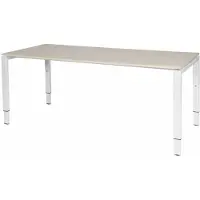 Schaffenburg Verstelbaar Bureau - Domino 180x90 Eiken - wit frame