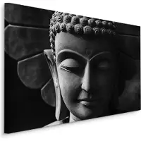 Karo-art Schilderij - Hoofd van Boeddha, Premium Print